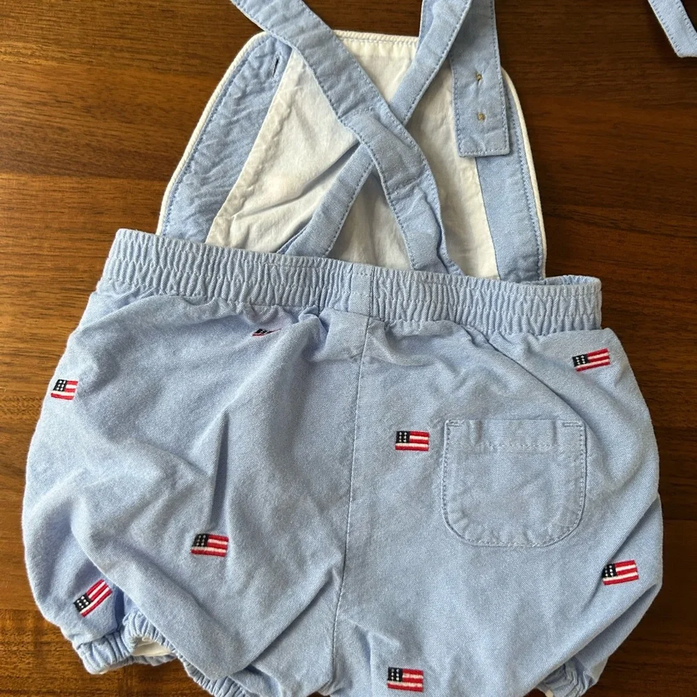 Janie and Jack Light Blue Diaper Cover and Hat Set